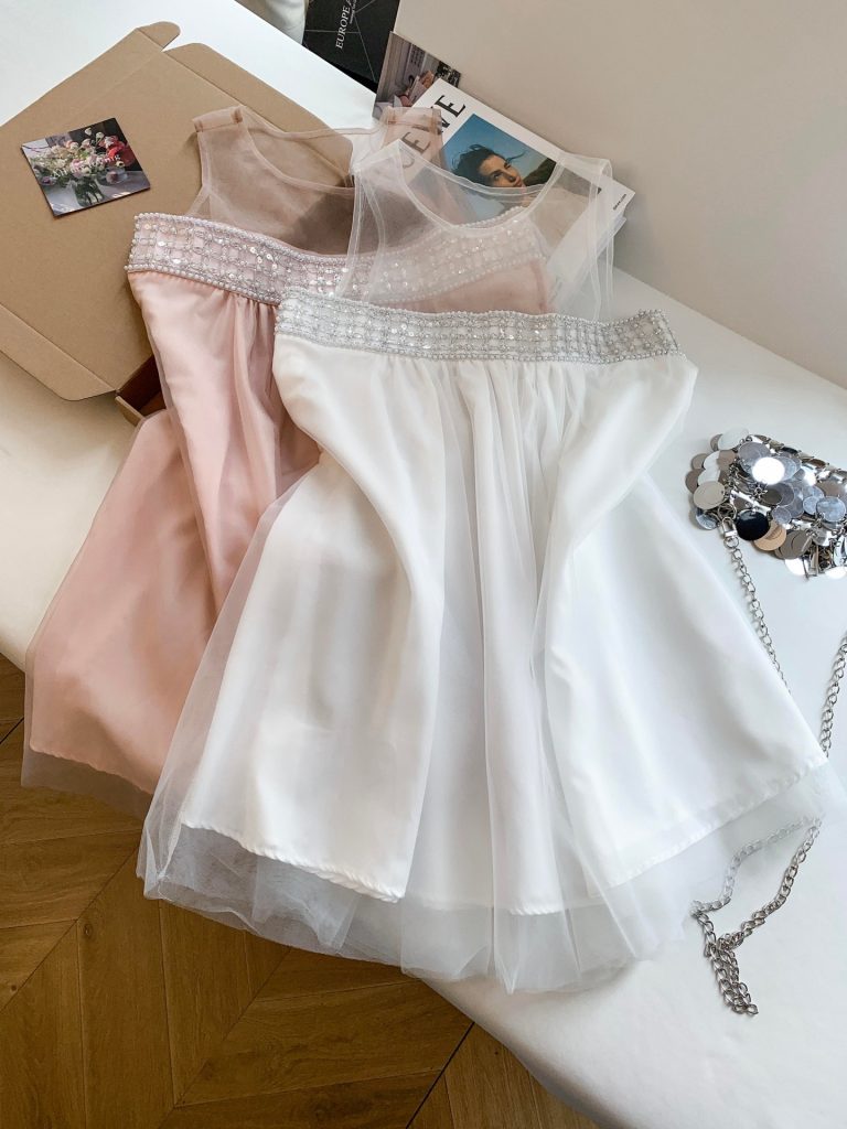 Ballet Off-Shoulder Mesh Dress Women Summer Date Outfit A-Line Short Dress