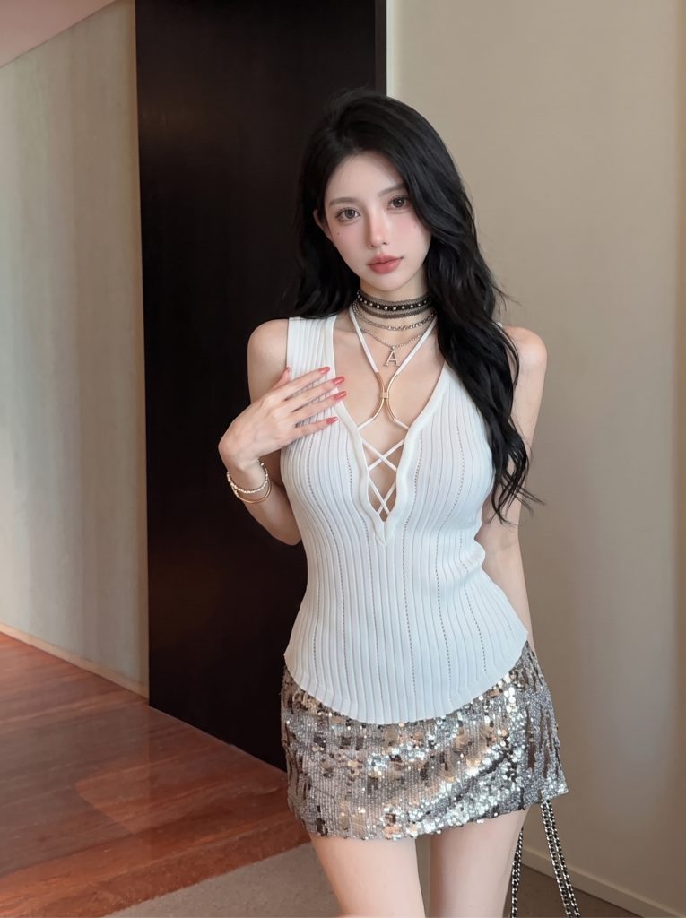 Women's Cross Cutout Halter Cami Top Slim Fit Sexy Summer