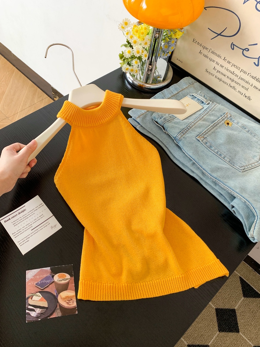 Women's Halter Neck Knit Camisole Top Slim Fit Summer 2026 - Image 3
