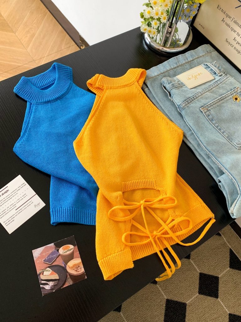Women's Halter Neck Knit Camisole Top Slim Fit Summer 2026