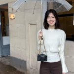 Women's Half Turtleneck Flare Sleeve Knit Sweater Slim Fit Long Sleeve Base Layer